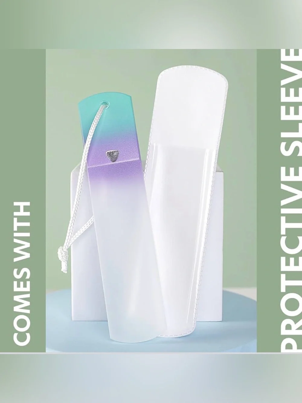 Czech Glass Foot Callus Remover with Sleeve, Sea Spritz